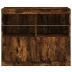 vidaXL Buffet avec lumières LED chêne fumé 81x37x67 cm