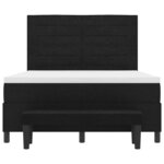 vidaXL Lit à ressorts avec matelas Noir 160 x 200 cm tissu