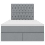 vidaXL Lit avec rangement et matelas Gris clair 120 x 190 cm tissu