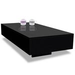 vidaXL Table basse noir brillant