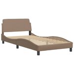 vidaXL Cadre de lit avec lumières LED cappuccino 100x200 cm similicuir