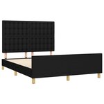 vidaXL Cadre de lit sans matelas noir 140x200 cm tissu