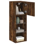 vidaXL Meubles TV avec lumières LED 2 Pièces chêne fumé 30 5x30x90 cm