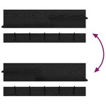 vidaXL Porte-manteau mural avec étagère Chêne noir 90 x 15 x 36 cm