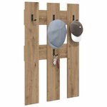 vidaXL Porte-manteau mural chêne artisanal 65 x 3 x 100 cm