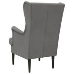 vidaXL Fauteuil Gris foncé Velours