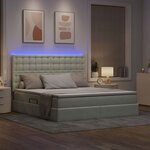 vidaXL Lit avec rangement et LED Gris clair 160 x 200 cm Velours