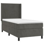 vidaXL Sommier à lattes de lit matelas et LED Gris foncé 100x200 cm