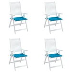 vidaXL Coussins de chaise de jardin 4 Pièces bleu 50x50x3 cm tissu oxford