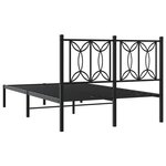 vidaXL Cadre de lit métal sans matelas avec tête de lit noir 120x200cm
