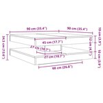 vidaXL Table basse rotative à 360 degrés vieux bois 90x90x34 5 cm