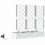 vidaXL Pots de jardin Blanc 120 x 40 x 126 cm Acier