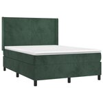 vidaXL Sommier à lattes de lit matelas et LED Vert foncé 140x190 cm