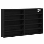 vidaXL Vitrine Chêne noir 100 x 15 x 58 cm Bois d'ingénierie