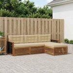 vidaXL Ensemble de canapés d'extérieur avec coussin Naturel et Beige