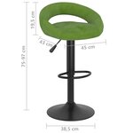 vidaXL Tabouret de bar Vert clair Velours