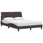 vidaXL Lit avec matelas marron foncé 120x200 cm tissu