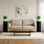 vidaXL Support de Plante 2 pièces Noir 29 5 x 29 5 x 60 cm