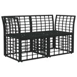 vidaXL Loveseat d'extérieur 2 Pièces Noir et Gris foncé polyrotin