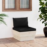 vidaXL Canapé central palette de jardin avec coussins Épicéa imprégné