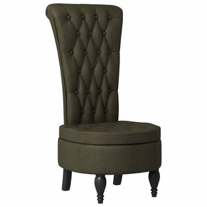 vidaXL Fauteuil à pantoufle Vert armée 56 5 x 70 x 110 cm Simili daim