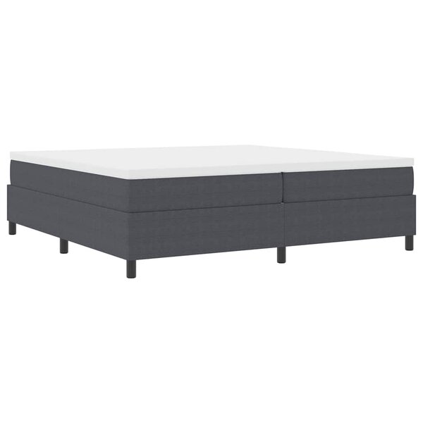 vidaXL Lit box spring avec matelas gris foncé  200 x 200 cm  en tissu à côtes.