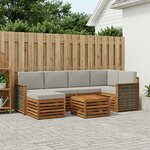 vidaXL Ensemble de canapé d'angle 6 Pièces Naturel et gris clair