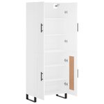 vidaXL Buffet haut Blanc 69 5x34x180 cm Bois d'ingénierie