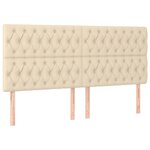 vidaXL Tête de lit Crème 200x7x118/128 cm Tissu
