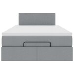 vidaXL Lit ottoman avec matelas gris clair 120x190 cm tissu