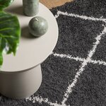 vidaXL Tapis shaggy à poils longs moderne noir et crème 240x240 cm