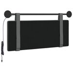 vidaXL Tête de lit suspendue Avec lumière LED Gris foncé Tissu