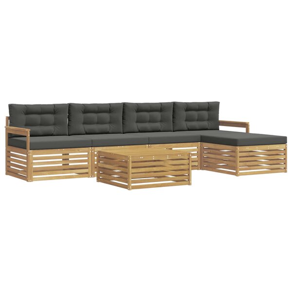 vidaXL Ensemble de canapés d'extérieur 7 pc Blanc et anthracite