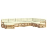 vidaXL Ensemble de canapés d'extérieur 8 Pièces Blanc et crème