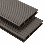 vidaXL Planche de terrasse 48 Pièces Marron foncé WPC