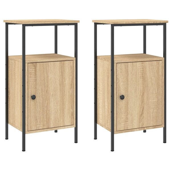 vidaXL Tables de chevet 2 Pièces chêne sonoma 41x31x80 cm bois ingénierie