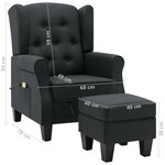 vidaXL Fauteuil de massage avec repose-pied Gris foncé Tissu
