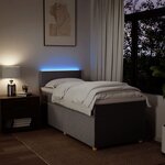 vidaXL Sommier à lattes de lit avec matelas Taupe 90x190 cm Tissu