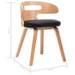 vidaXL Chaises à manger lot de 2 noir bois courbé et similicuir