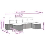 vidaXL Ensemble de canapé de jardin 6 Pièces Marron polyrotin