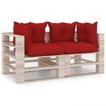 vidaXL Canapé palette de jardin 2 places et coussins pinède