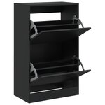 vidaXL Armoire à chaussures noir 60x34x96 5 cm bois d'ingénierie