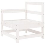 vidaXL Salon de jardin 5 Pièces blanc bois massif de pin