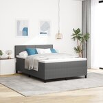 vidaXL Lit à ressorts avec matelas gris 160x200 cm Tissu corduroy