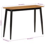 vidaXL Table console 110x40x76 cm bois de manguier solide et fer