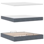 VidaXL Cadre de lit ottoman avec matelas gris foncé 180x200 cm velours