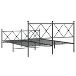 vidaXL Cadre de lit métal sans matelas avec pied de lit noir 150x200cm