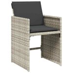 vidaXL Ensemble à manger de jardin et coussins 9 Pièces gris clair rotin