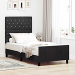 vidaXL Cadre de lit avec tête de lit Noir 100 x 200 cm Velours