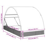vidaXL Transat 2 places avec toit rond gris 211x112x140 cm